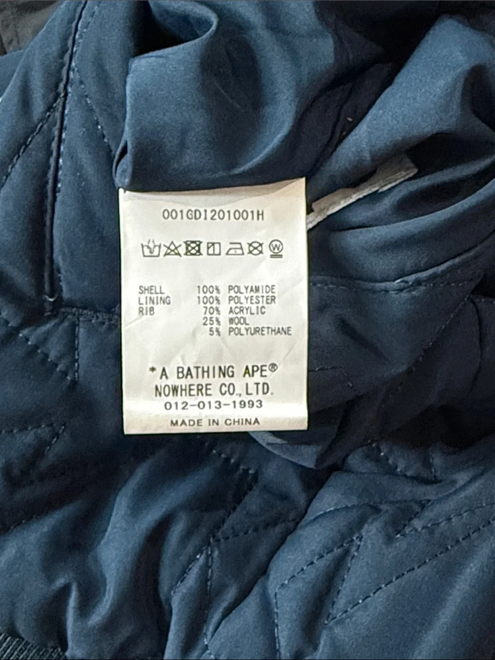 🔥 BAPE Reversible Happy New Year Varsity Bomber Jacket Navy/Black Medium